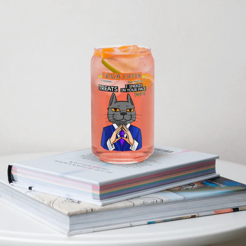 Trade Offer Human-Cat Meme Can-Shaped Glass product image (9)