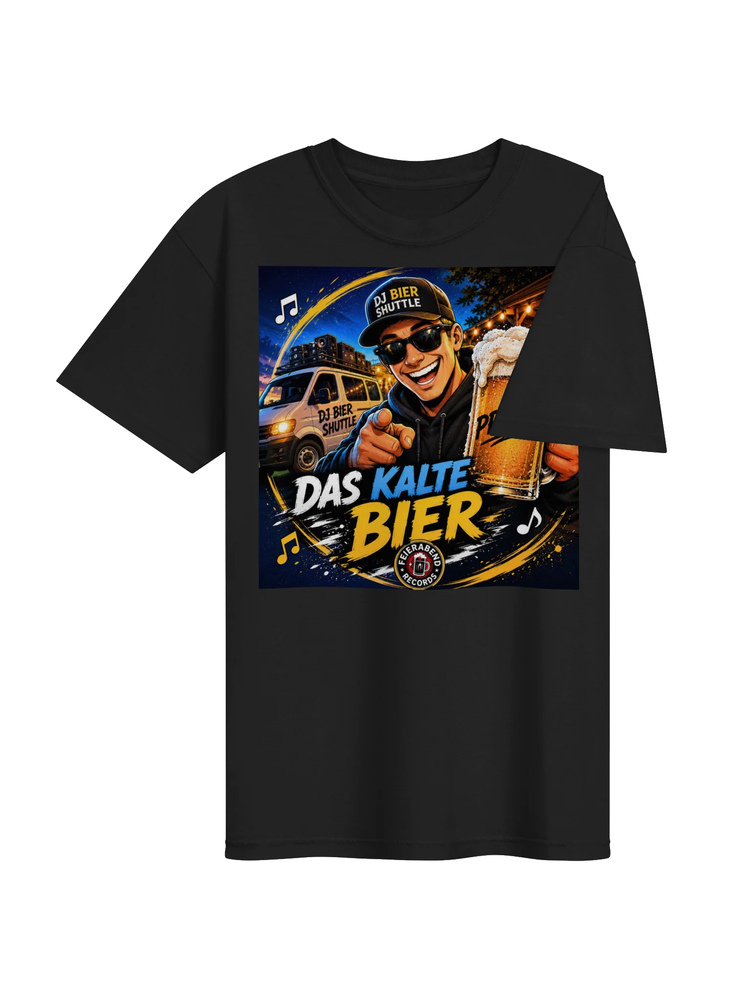 DJ Beer Shuttle T-Shirt black "Das kalte Bier" product image (4)