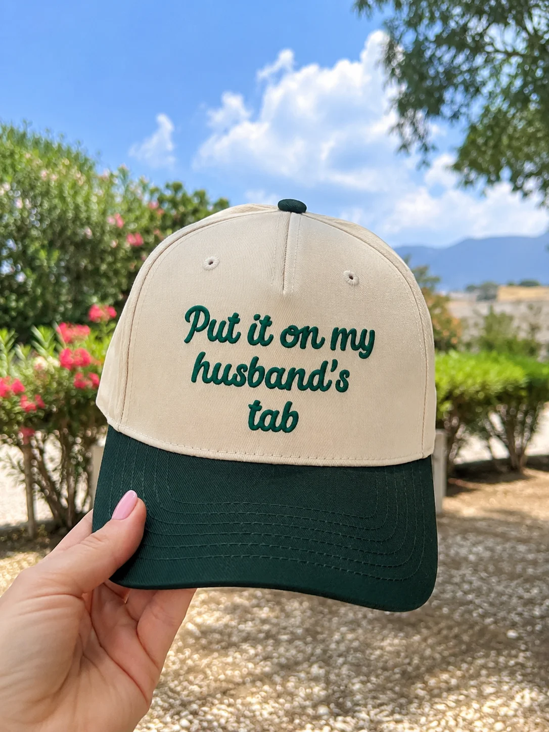 Put It On My Husband's Tab Funny Embroidered Hat product image (13)