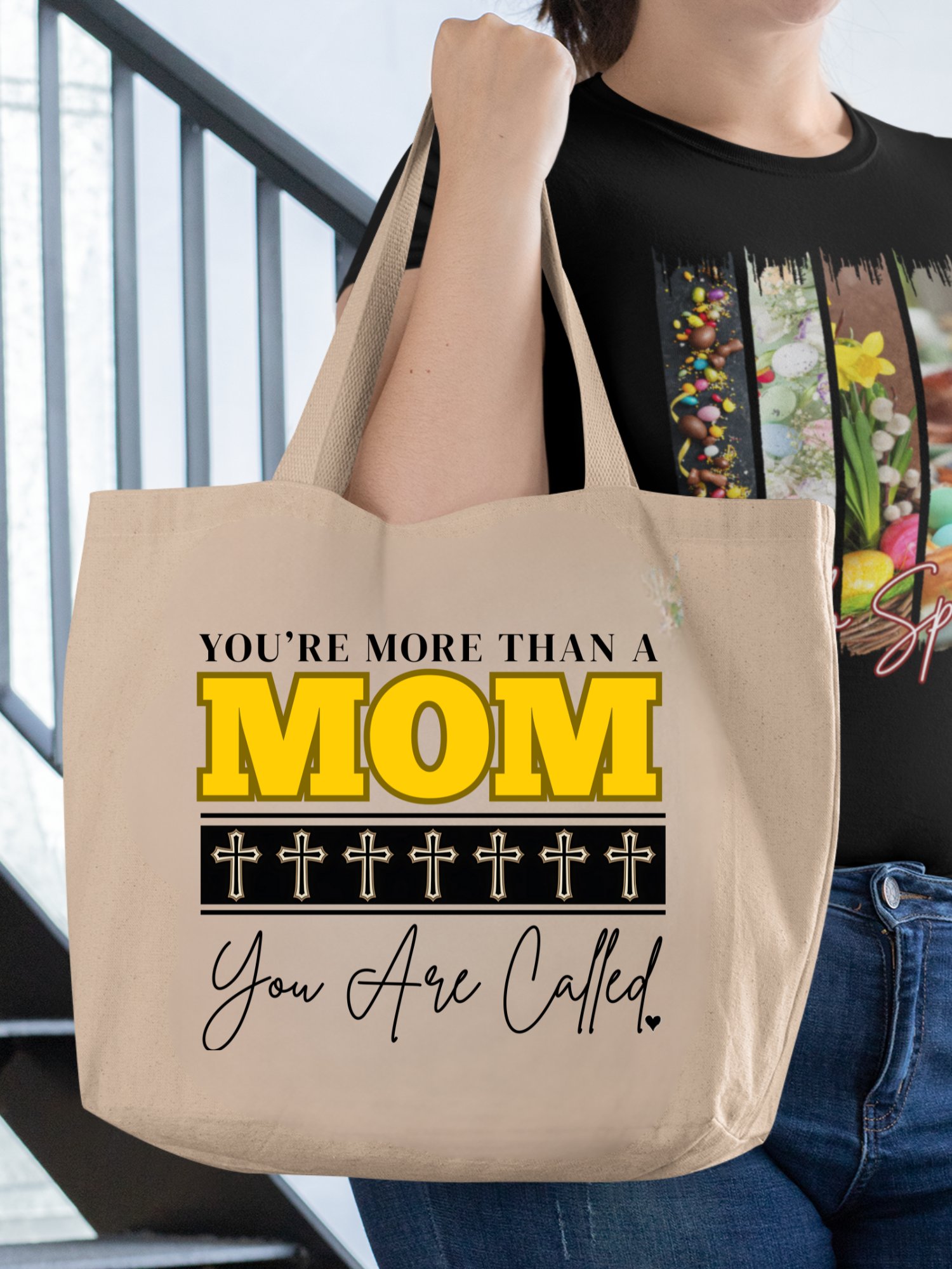 You Are More Than A MOM - You Are Called | Christian Mom Organic Tote Bag | Faith-Based Gift for Moms product image (1)