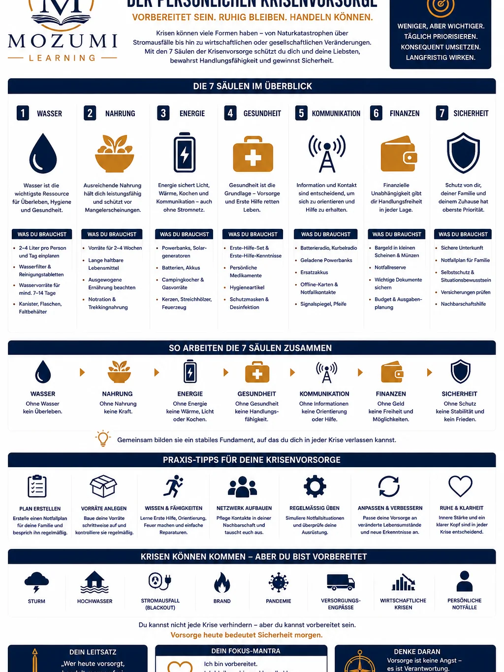 KRISENVORSORGE & RESILIENZ - Infografik Nr. 5 (Die 7 Säulen persönlicher Krisenvorsorge) product image (1)