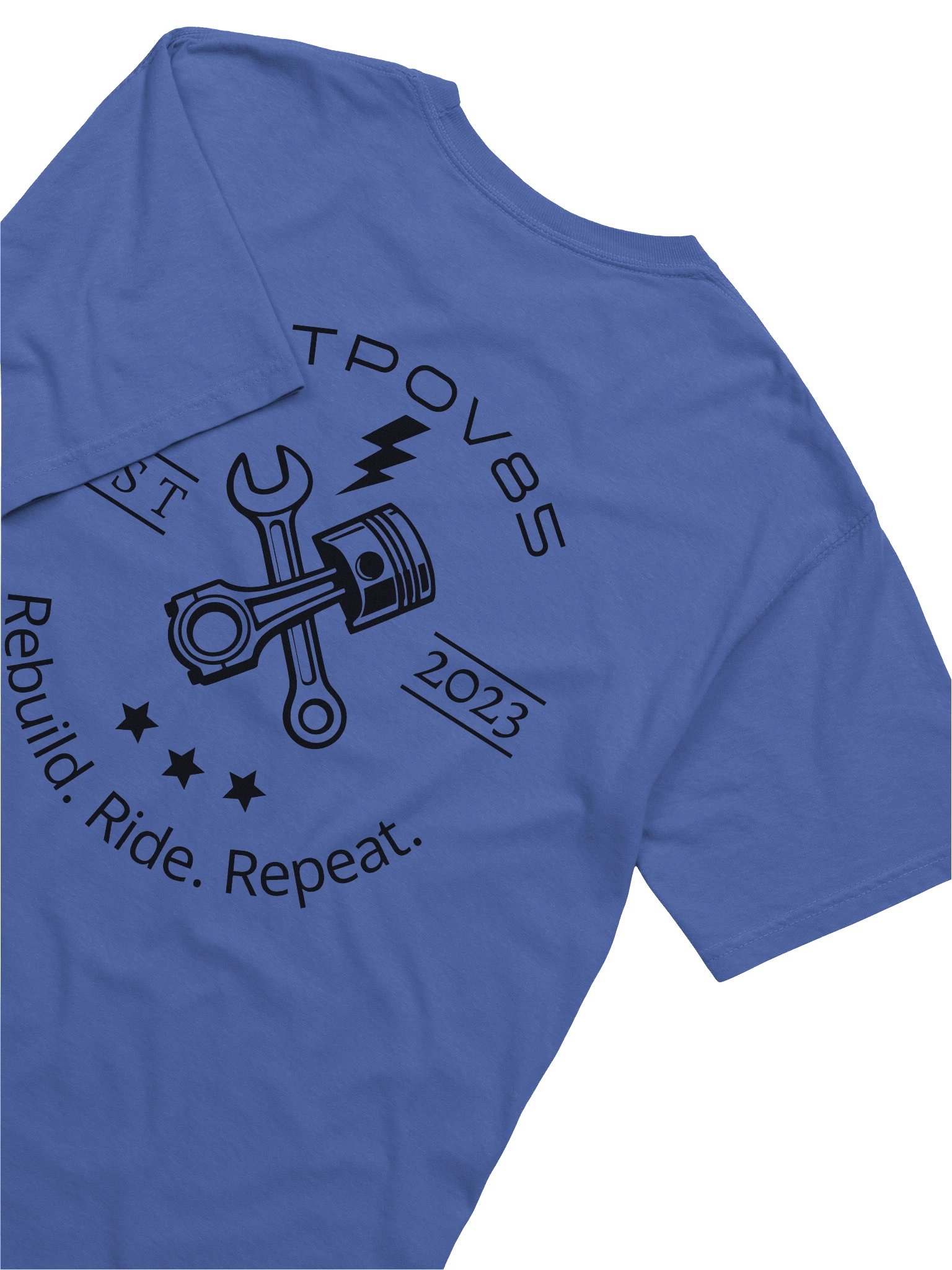 Rebuild. Ride. Repeat. Style 1, Blue T-Shirt product image (6)