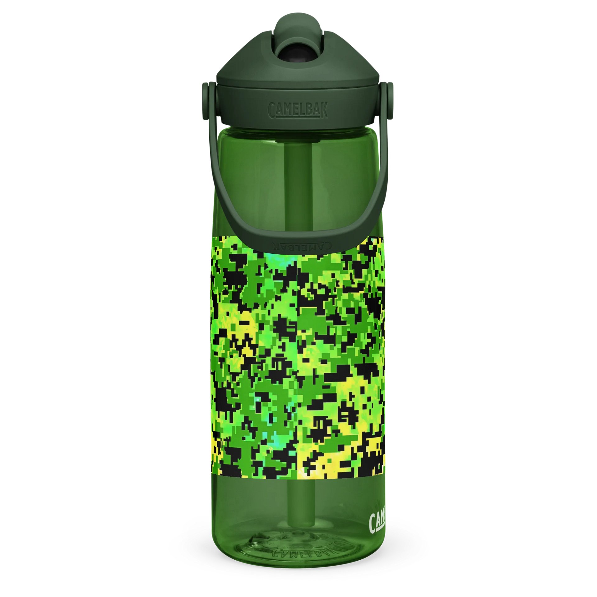 Pixelated Camo Flip Straw Water Bottle product image (4)