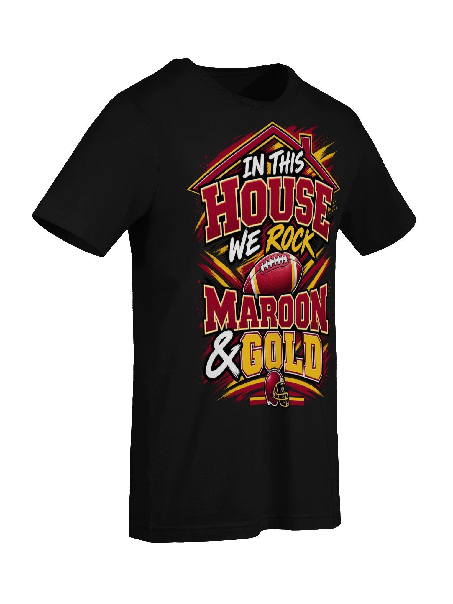 In This House We Rock Maroon & Gold Tee product image (25)