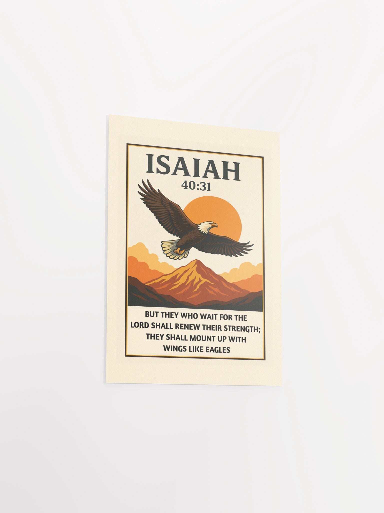 Isaiah 40:31 Vintage Christian Poster – They Shall Mount Up With Wings Like Eagles Scripture Art product image (10)