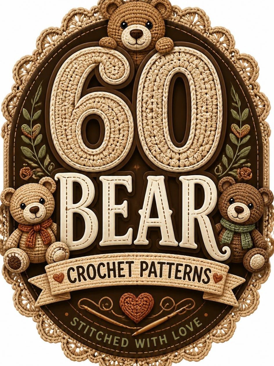 60 Easy Bear Crochet Patterns | Cute DIY Amigurumi Teddy Bear Bundle (PDF Download) product image (1)