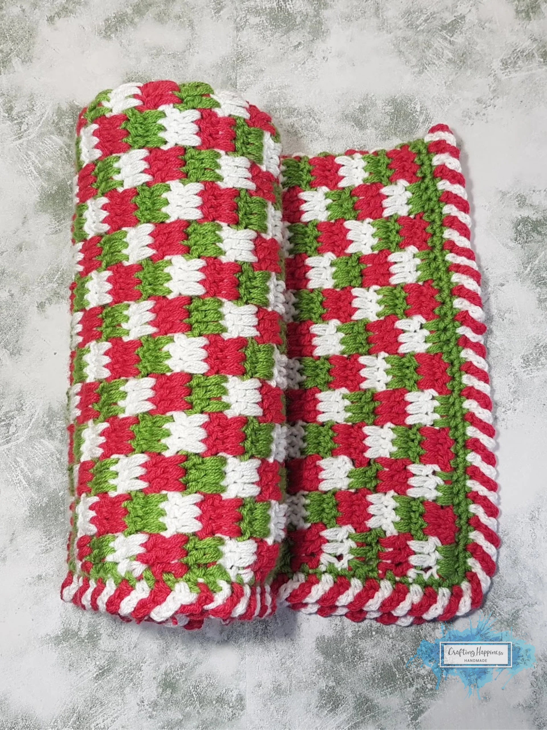 Crochet Baby Blanket Pattern – Christmas Plaid Afghan (PDF Pattern) product image (3)