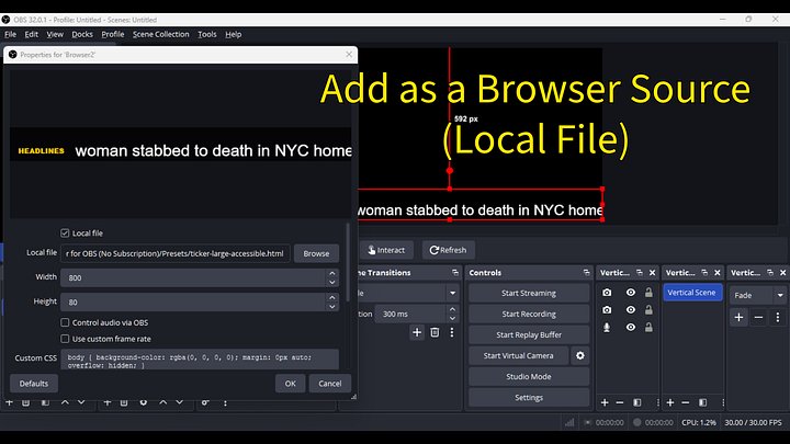 Live News Ticker for OBS (No Subscription) product image (2)