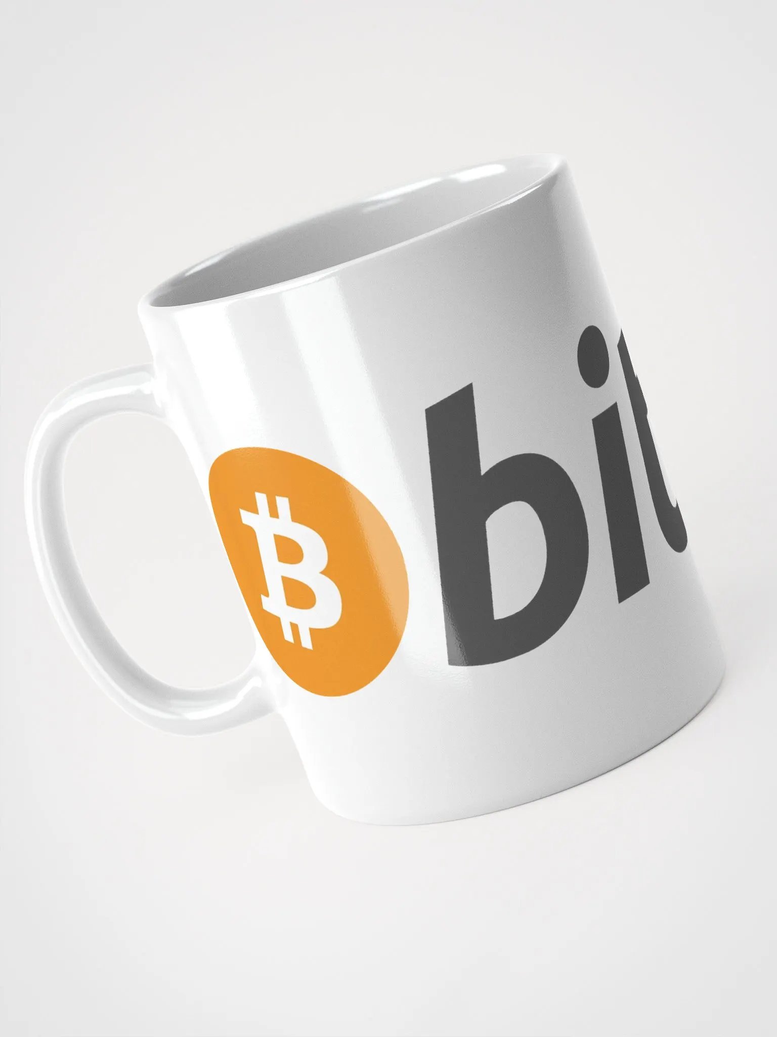 Bitcoin Logo White Glossy Mug product image (1)