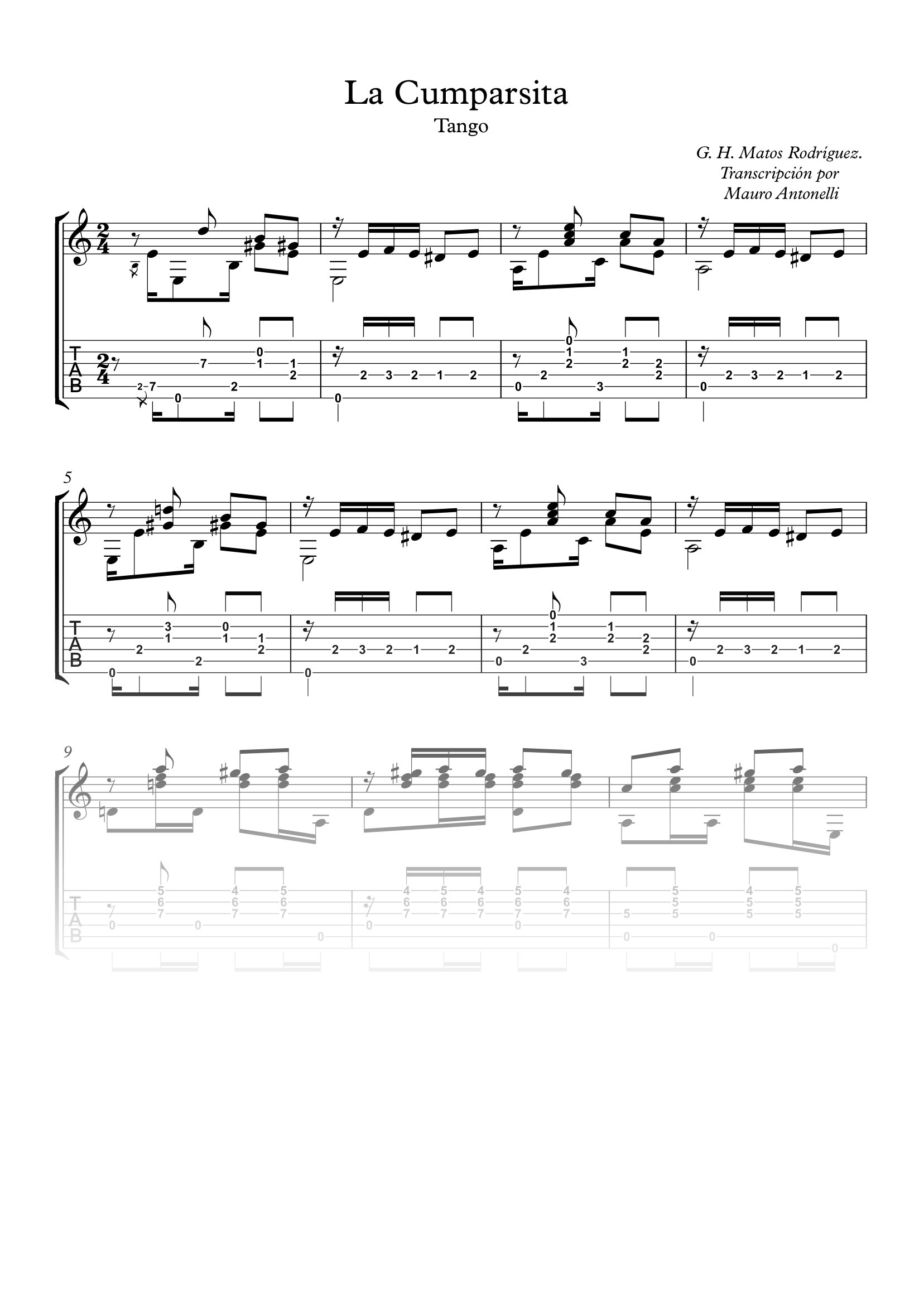 La Cumparsita - Partitura + Tabs product image (1)