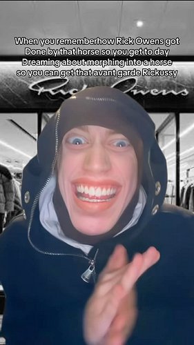 Original thought? #rickowens #avantgarde #darklord #horse #greenscreenvideo