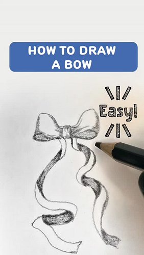 Learn How to Draw a Bow in 30s! #easydrawingtutorial #easydrawing #drawingideas #bowdrawing #howtodraw #learntodraw #drawingtips