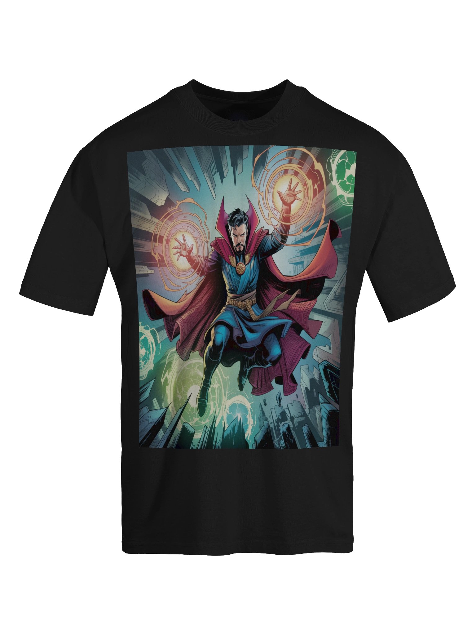 Doctor Strange Sorcerous Surge Oversized Faded T-Shirt – Mystic Eclipse Mantle product image (1)