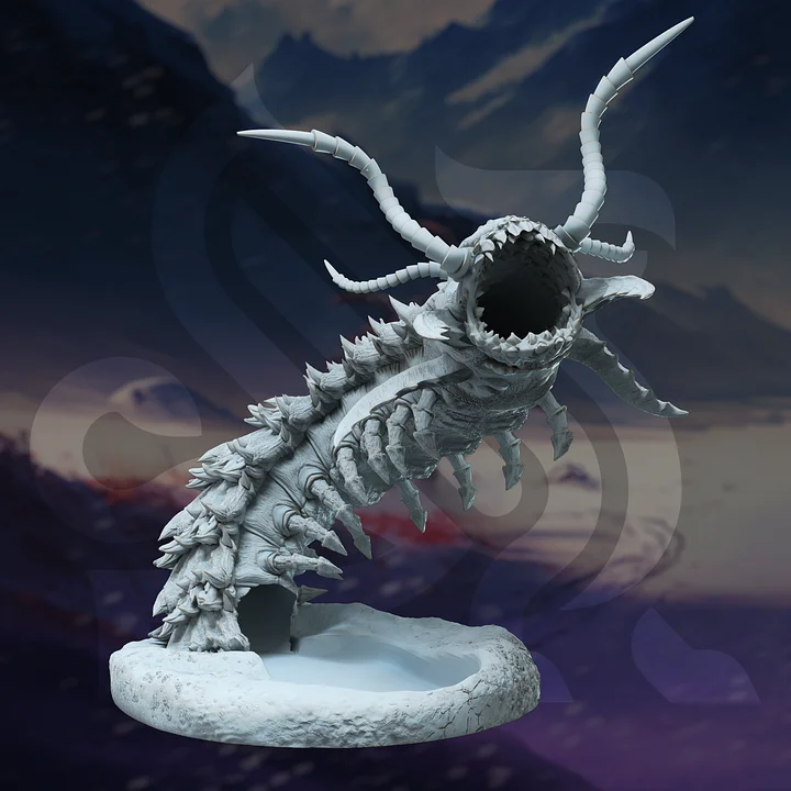 Giant Snow Worm Dice Tower – Nix Centipede product image (1)