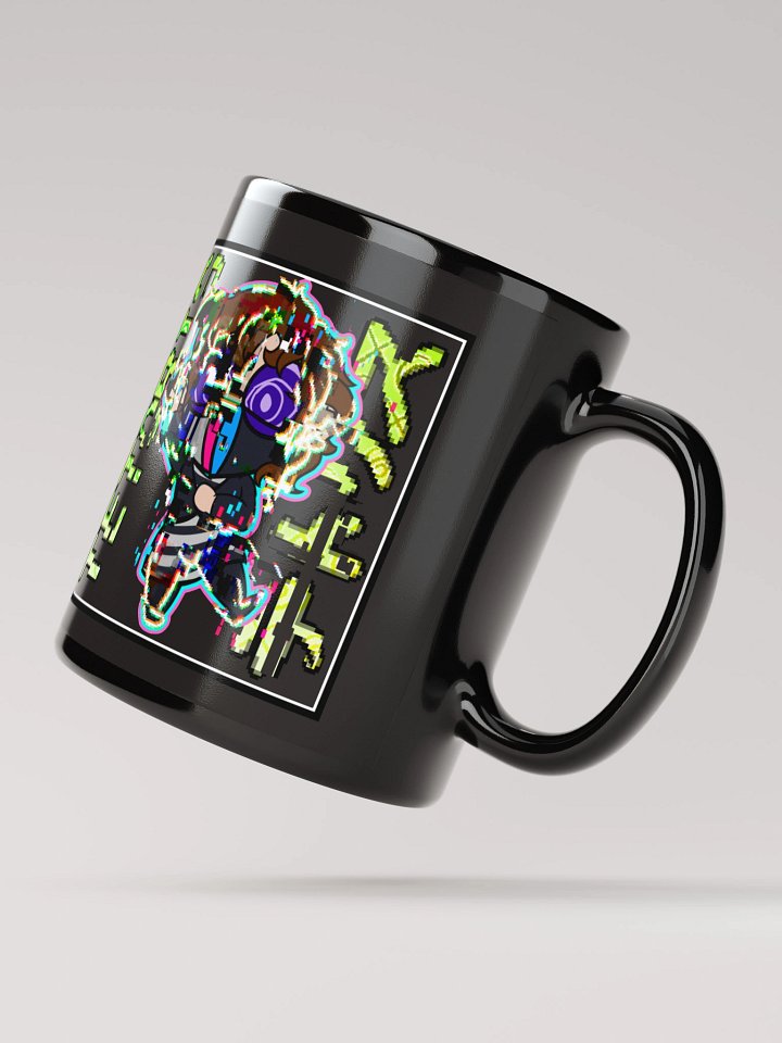 TETORIS - Neon Sign + Glitched Denny Black Glossy Mug product image (1)