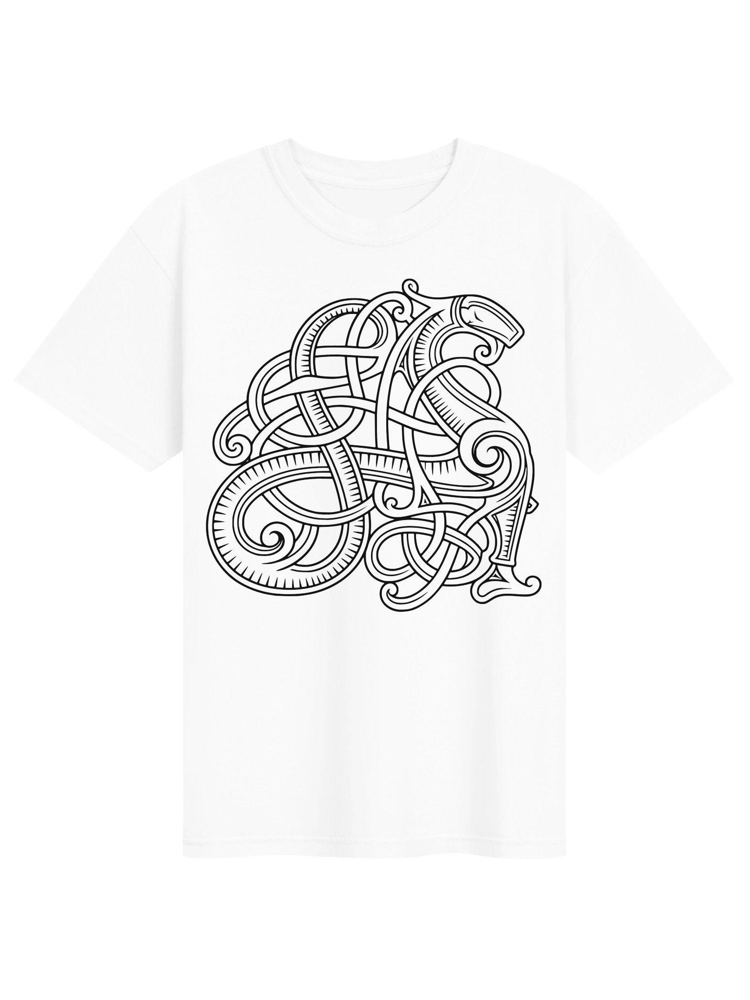 Graphic inspired by the Urnes style Viking brooch from Denmark - unisex t-shirt product image (7)