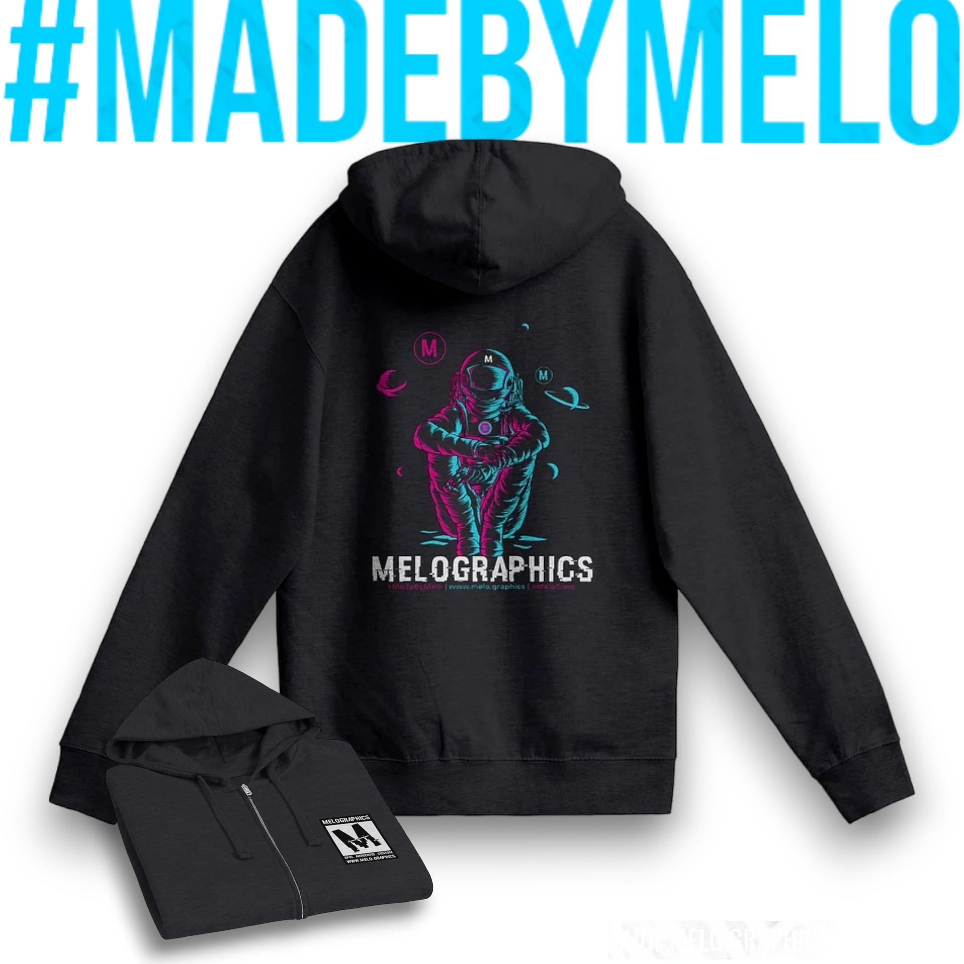 #MeloCrew Vibes: Duotone - Premium Zip Hoodie | #MadeByMELO product image (1)