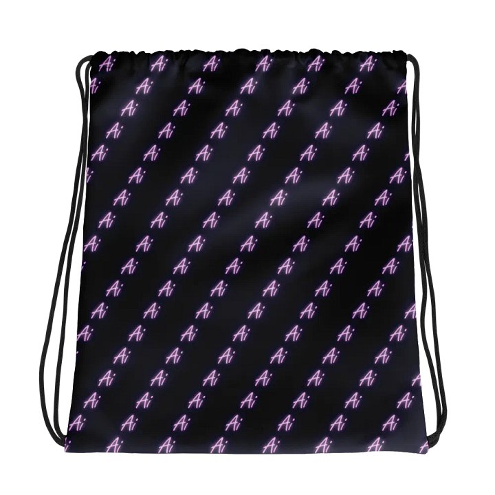 Neon Glow AI Grid Drawstring Bag product image (1)