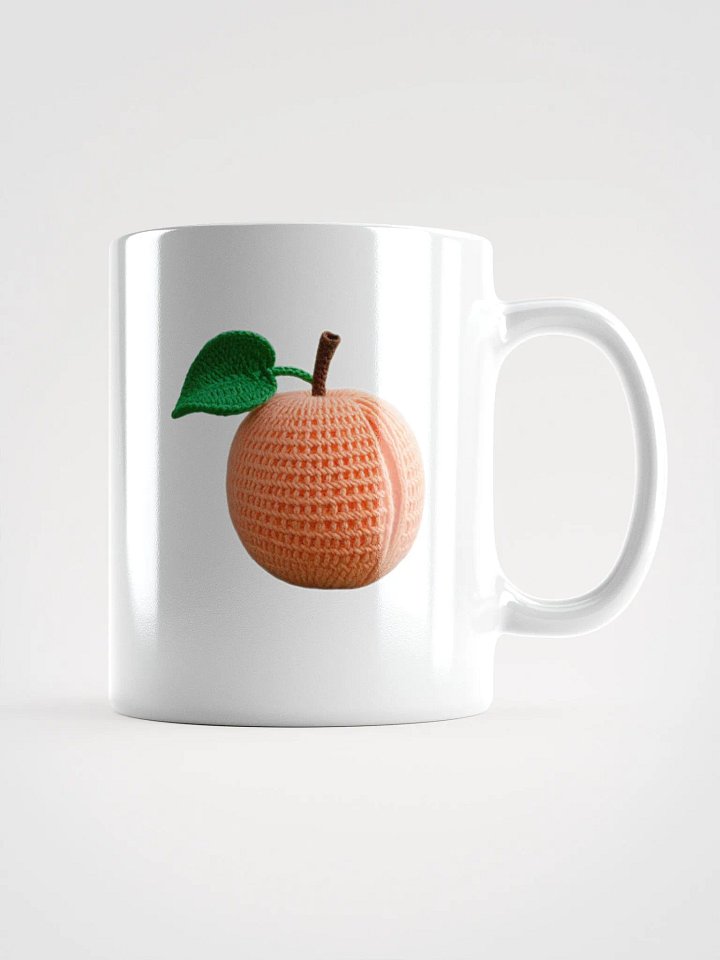 CozyAvocado White Glossy Mug Crochet Peach #1 product image (1)