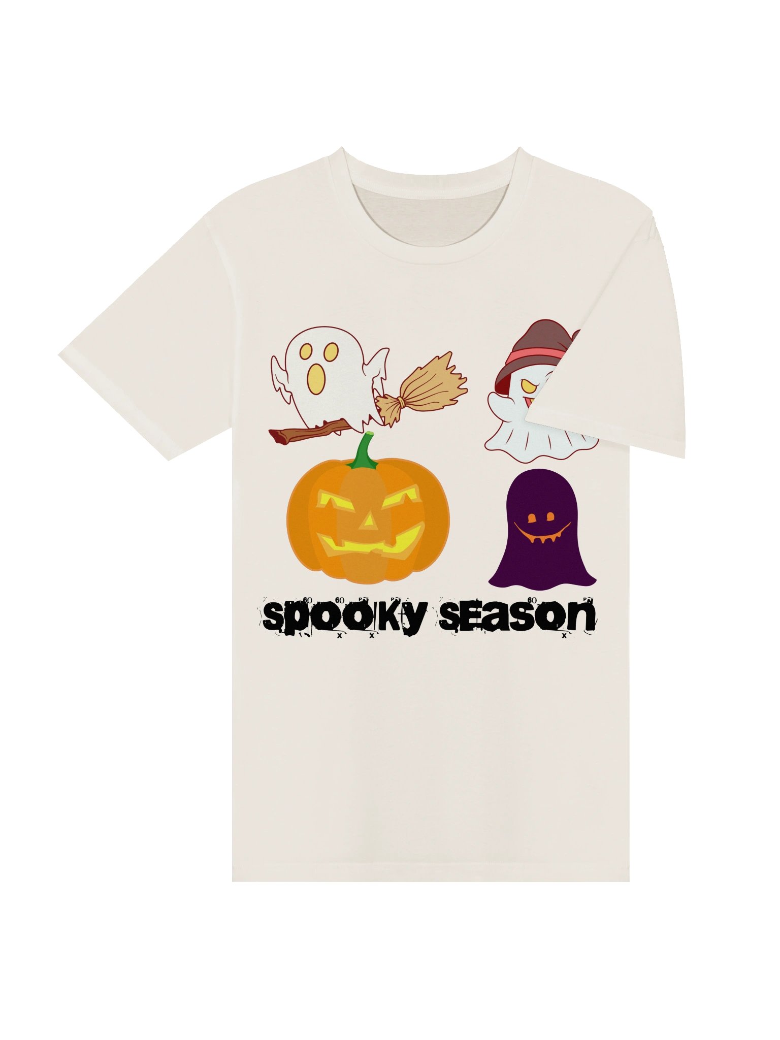 Spooky Season Halloween Unisex T-Shirt – Cute Ghosts & Jack-o’-Lantern Graphic product image (4)