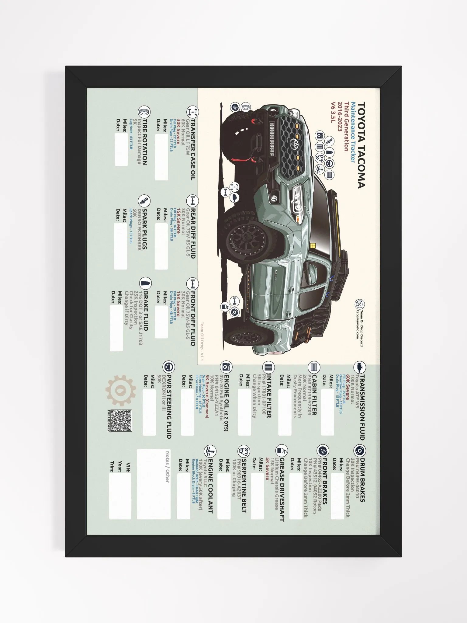 3RD GEN MAINTENANCE TRACKER V1.1 - Lunar Rock (Framed) product image (2)