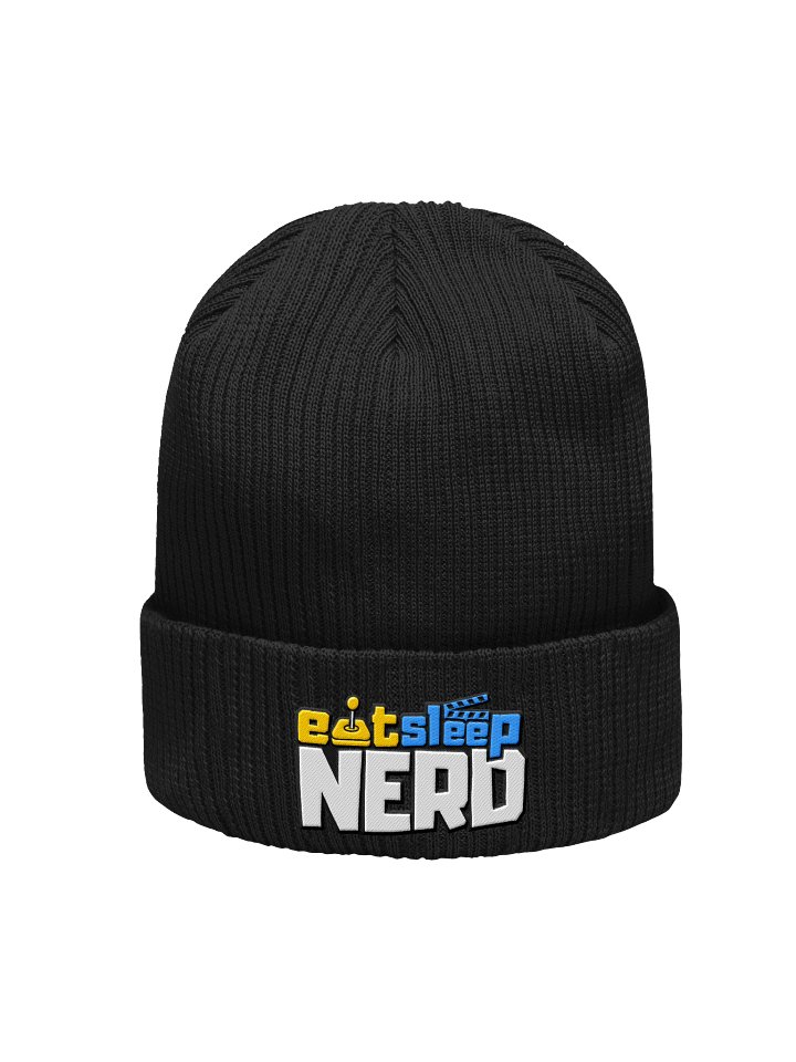 Eat Sleep Nerd Logo Ribbed Beanie product image (2)