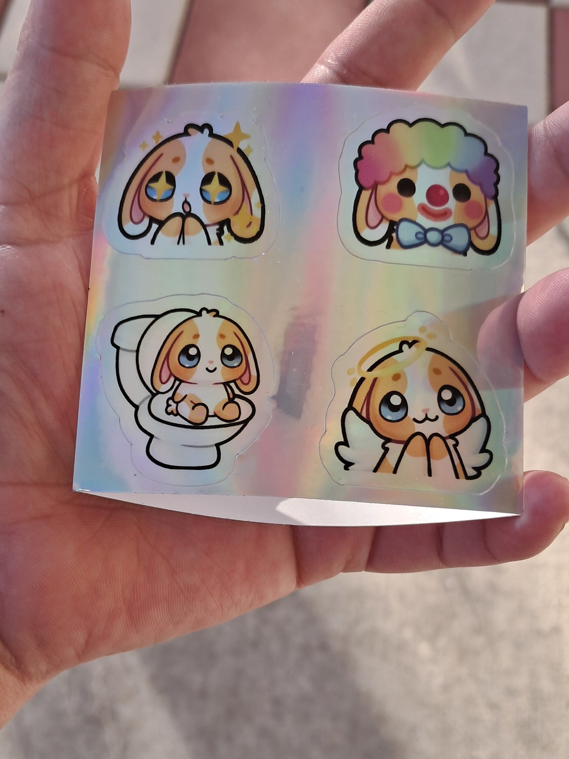 Whimsical Bunny Holographic Sticker Sheet product image (2)