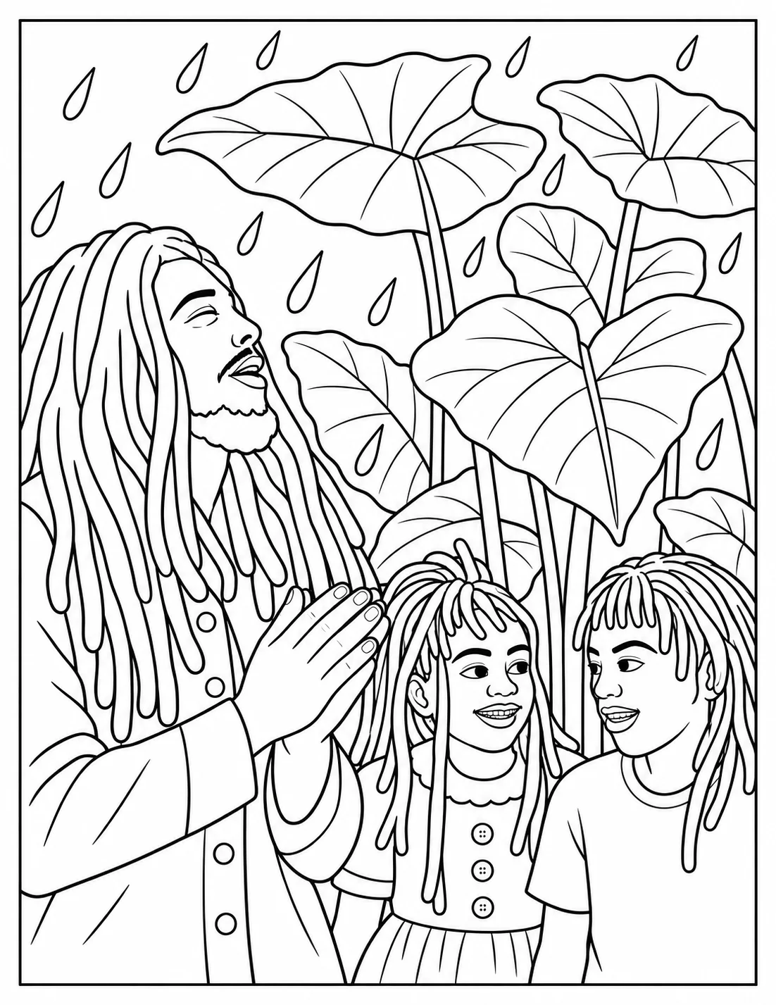 Jahmark Tropical Family Childrens Coloring Page product image (1)