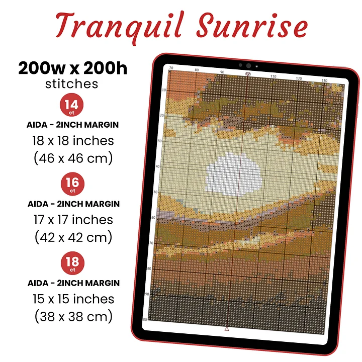 Landscape Tranquil Sunrise Cross Stitch Pattern product image (2)