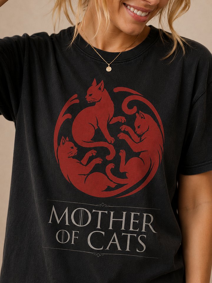Mother of Cats T-Shirt – Cat Fantasy Tee for Cat Moms, Gothic Pet Lover Shirt, Funny Cat Lady Gift product image (2)