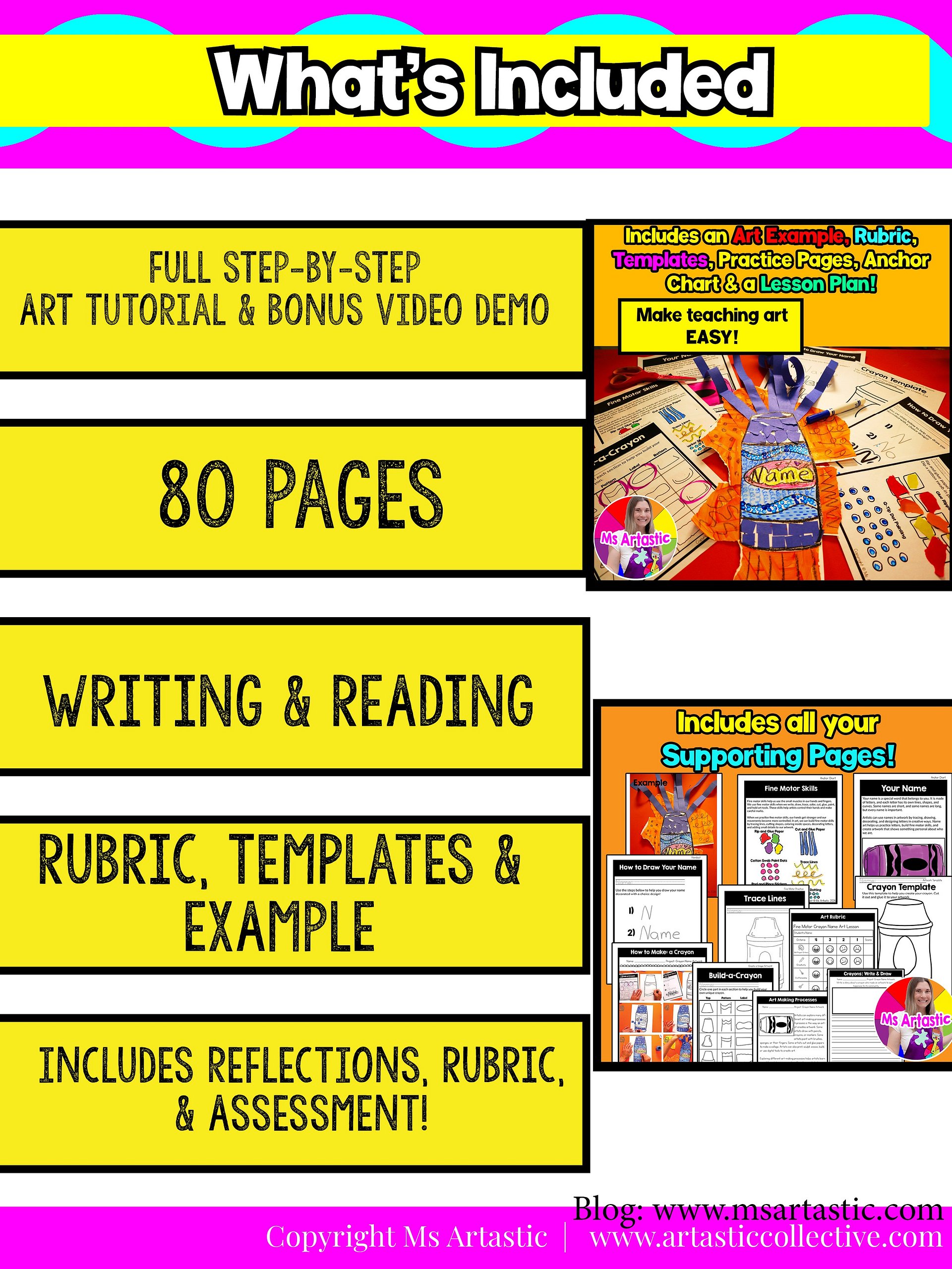 1st Grade Back to School Name Art Lesson Fine Motor Skills Crayon Art Project product image (6)