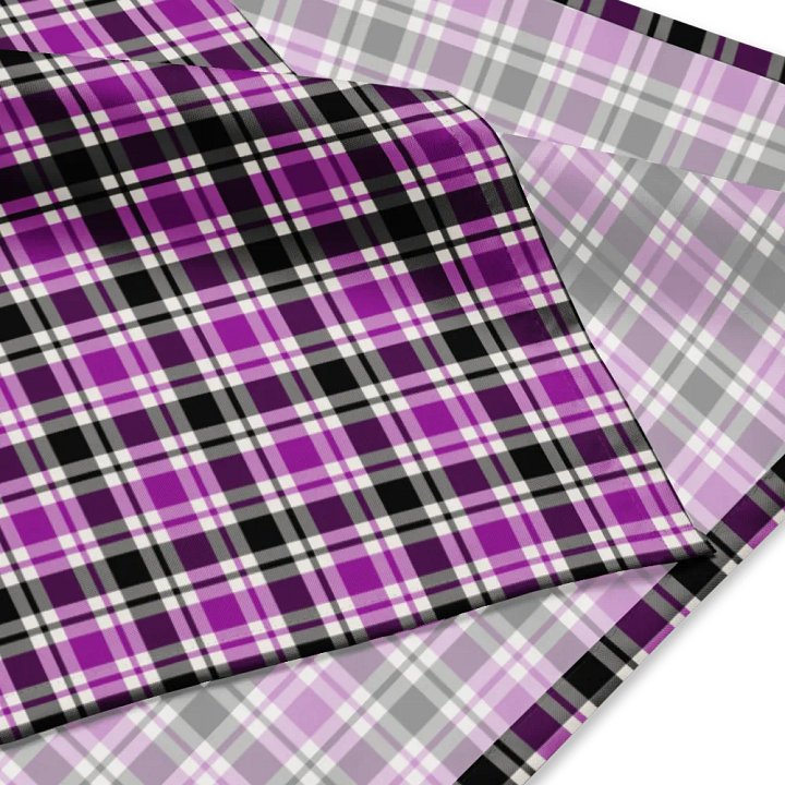 Purple, Black, and White Plaid Bandana product image (2)