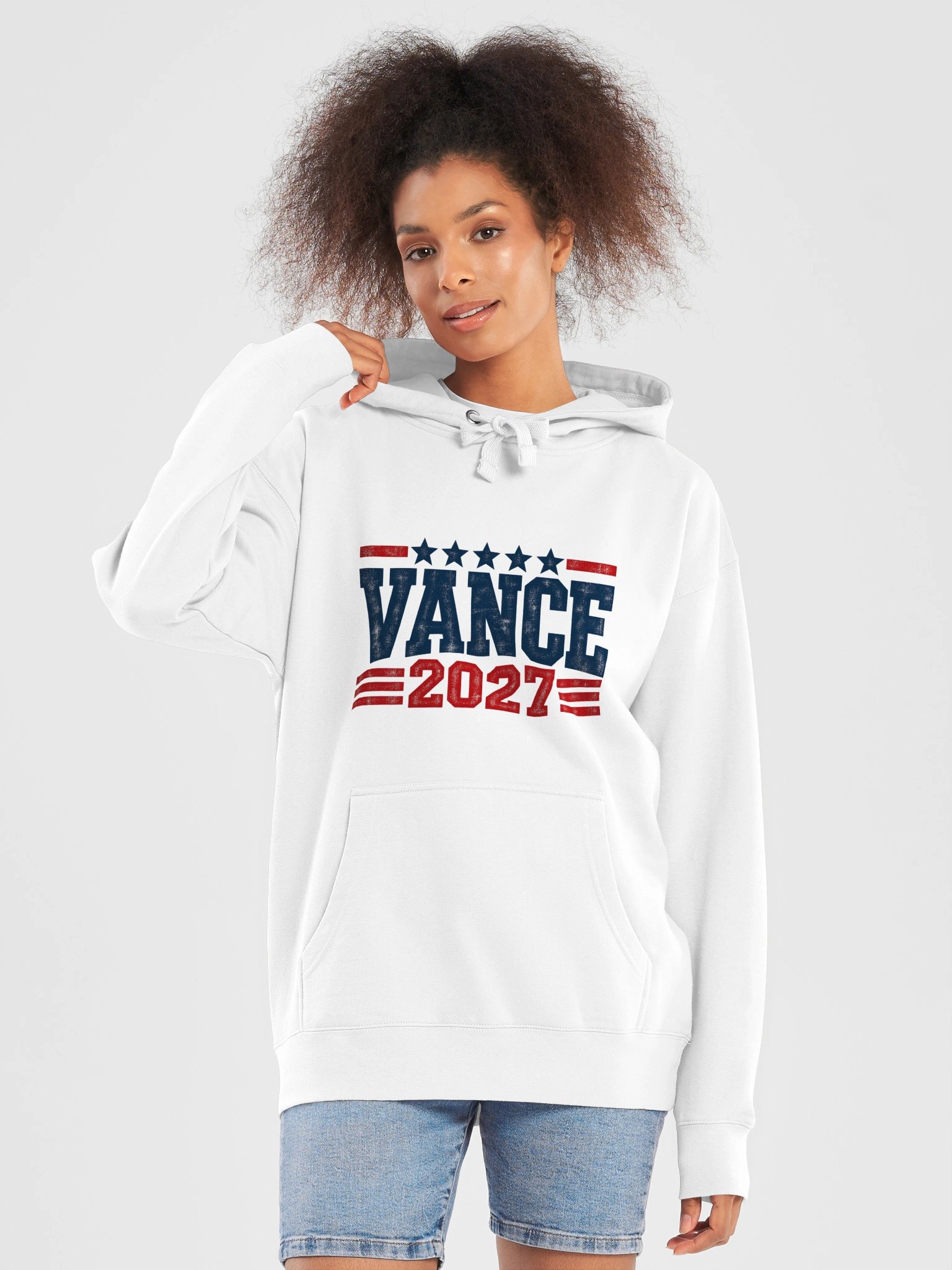 VANCE 2027 White Premium Hoodie product image (5)
