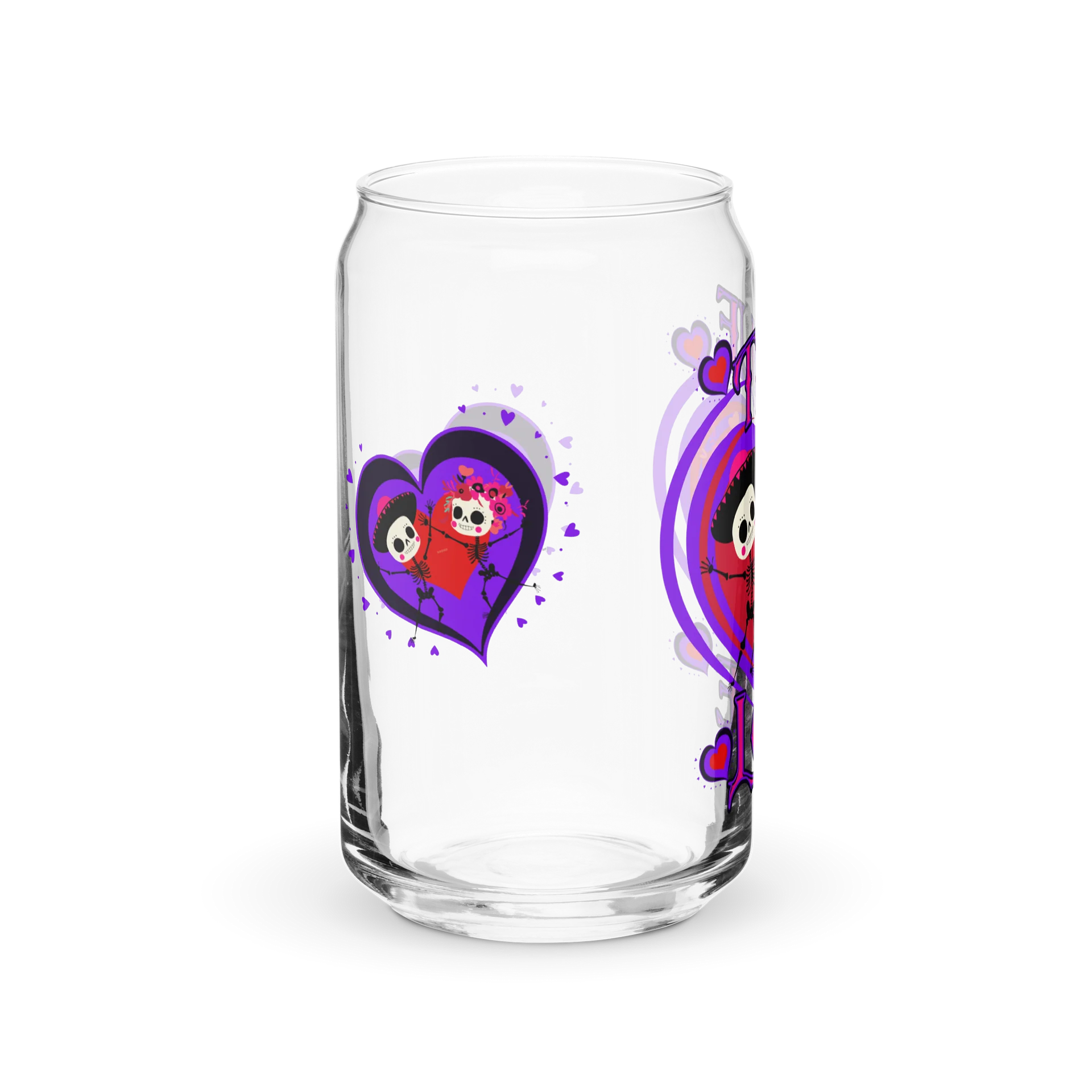 True Love Cute Skull Couple Glass product image (5)