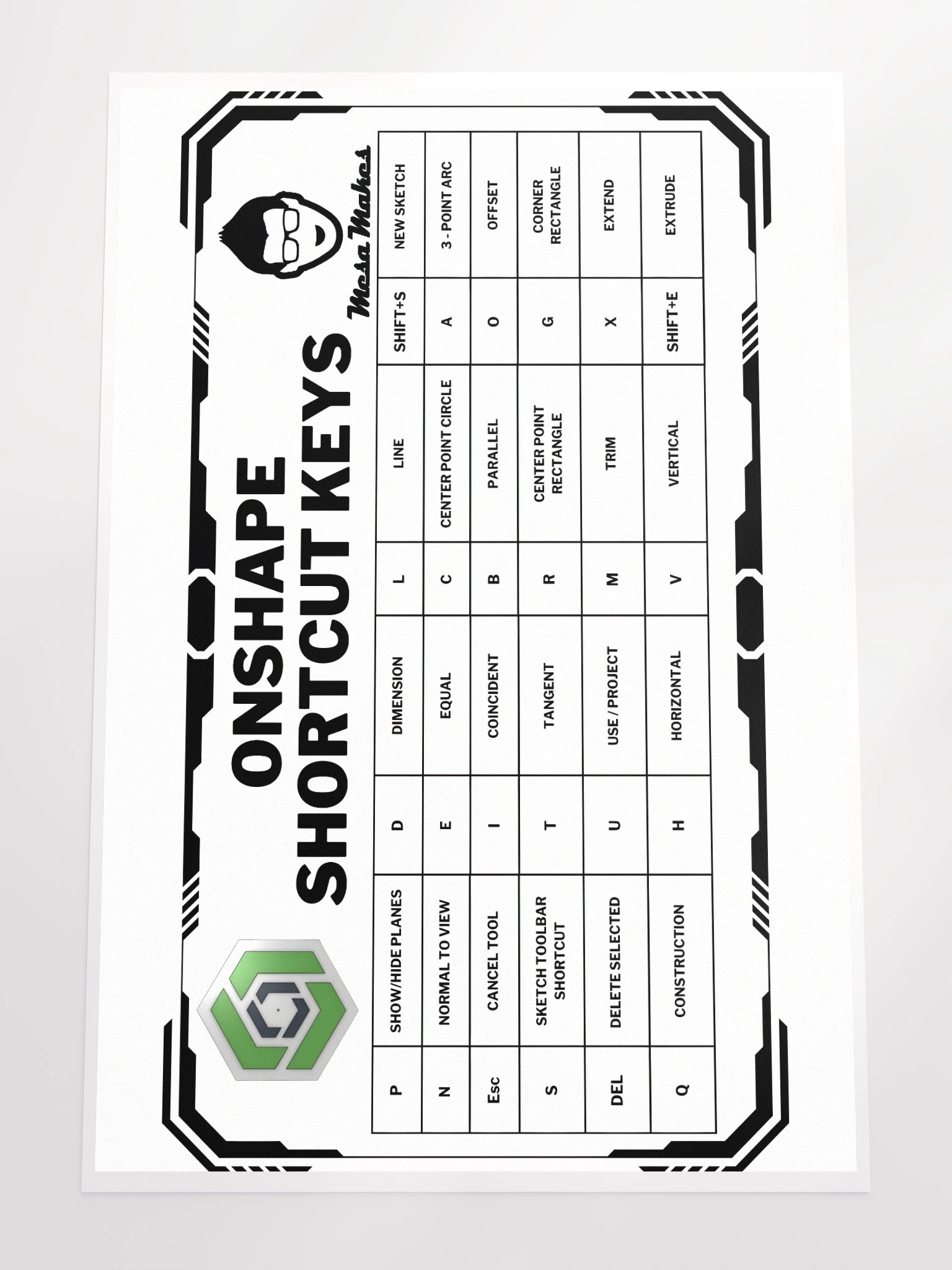 Mesa Makes a Poster for Onshape Shortcuts product image (4)