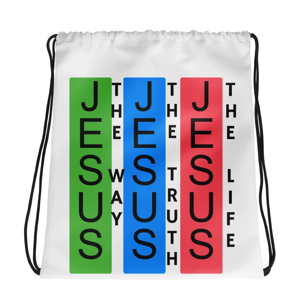 Tri-Color Jesus All-Over Drawstring Bag product image (1)