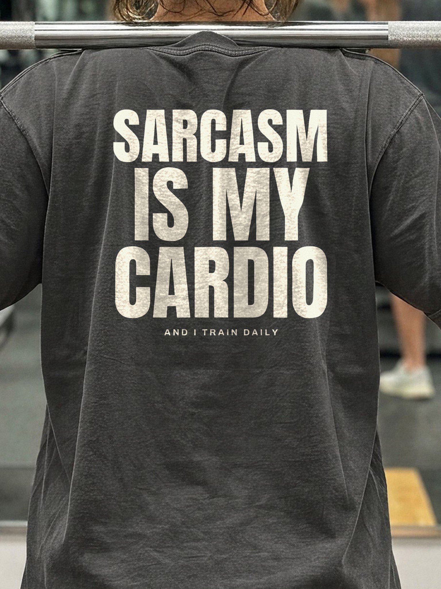 Sarcasm Is My Cardio Oversized Gym Tee | Pump Cover product image (4)
