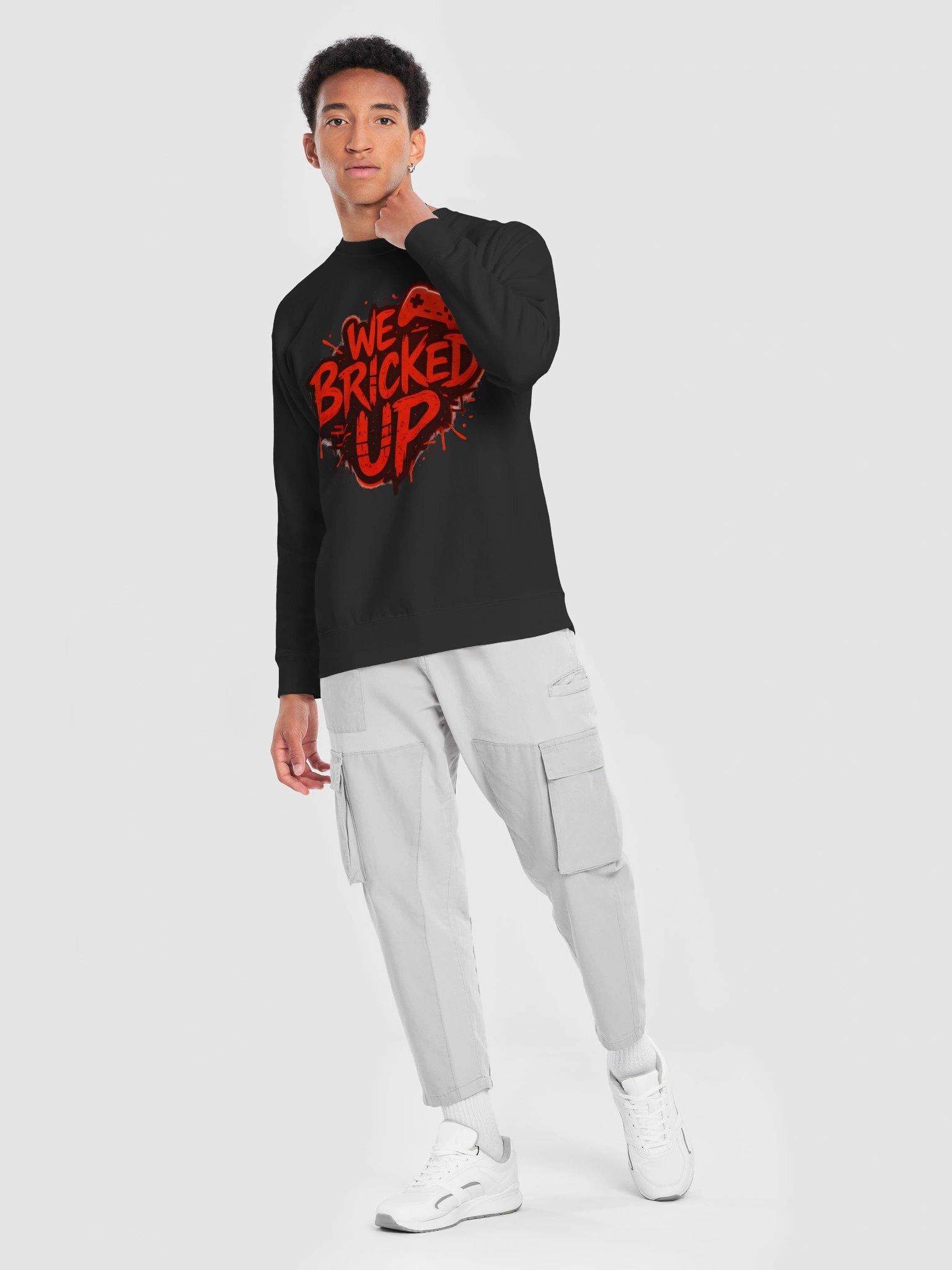 "Bricked Up" Red Cotton Heritage Premium Sweatshirt product image (7)