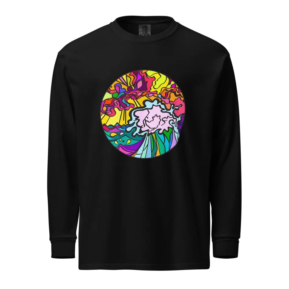 Vibrant Swirls Long Sleeve Shirt - Wave at Sunset product image (1)