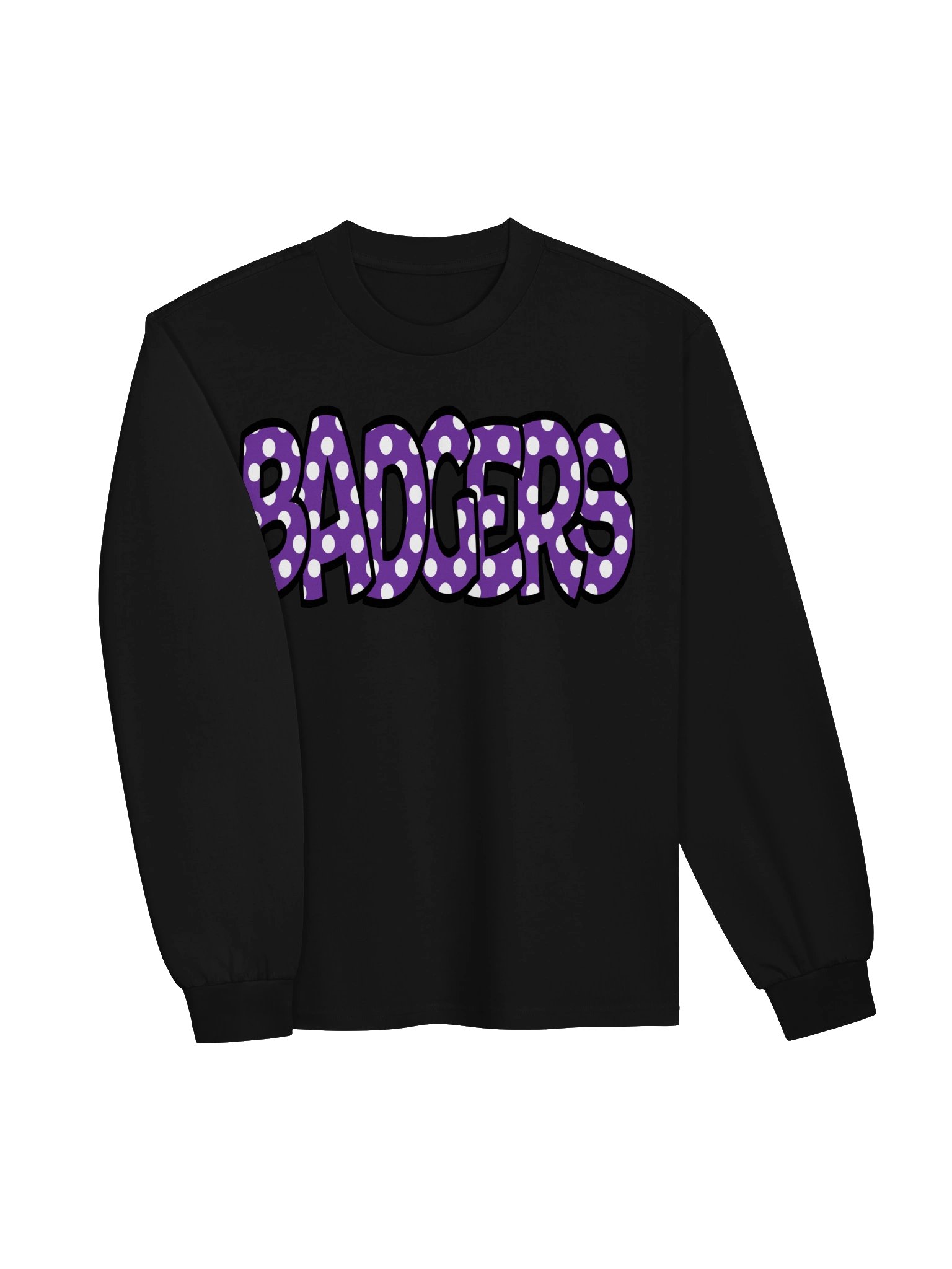 Badgers Purple & White Polka Dot Long Sleeve T-Shirt product image (6)