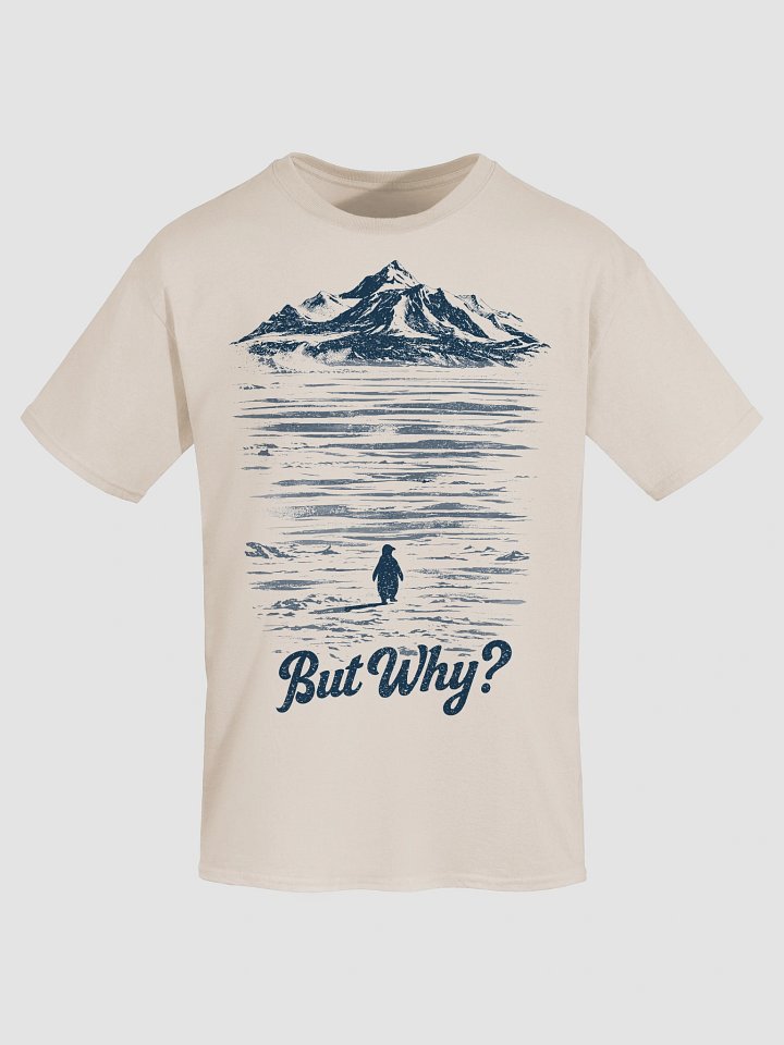 But Why Penguin Meme Shirt Vintage - Nihilist Penguin Mountain Wallpaper product image (2)