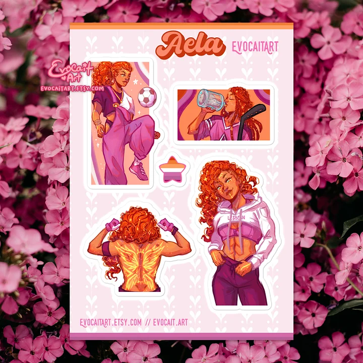 Pride Flag OC Stickers - Lesbian Aela product image (1)