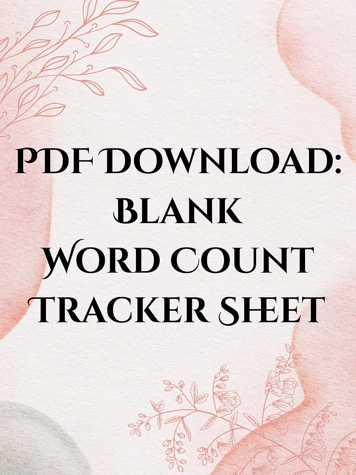 PDF Download: One-Month Word Count Tracker for WIPs product image (1)