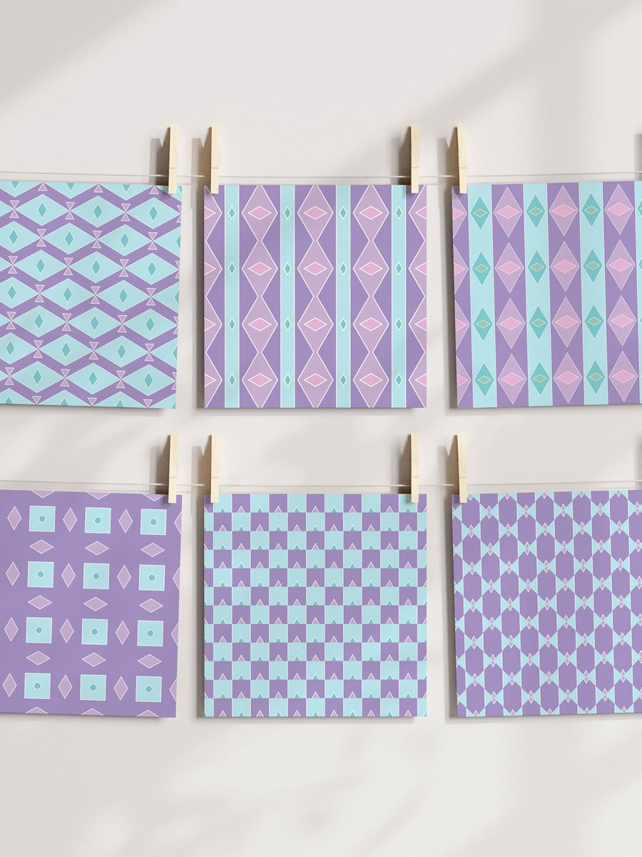 Abstract Pastels Pattern Pack 3 - Purple and Aqua product image (4)