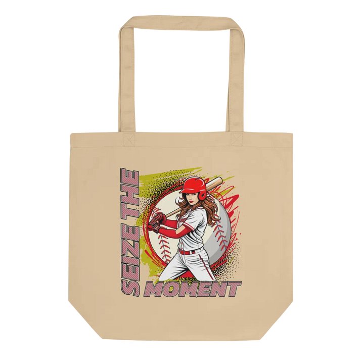 Seize the Moment Baseball Female Eco-Friendly Tote Bag product image (1)
