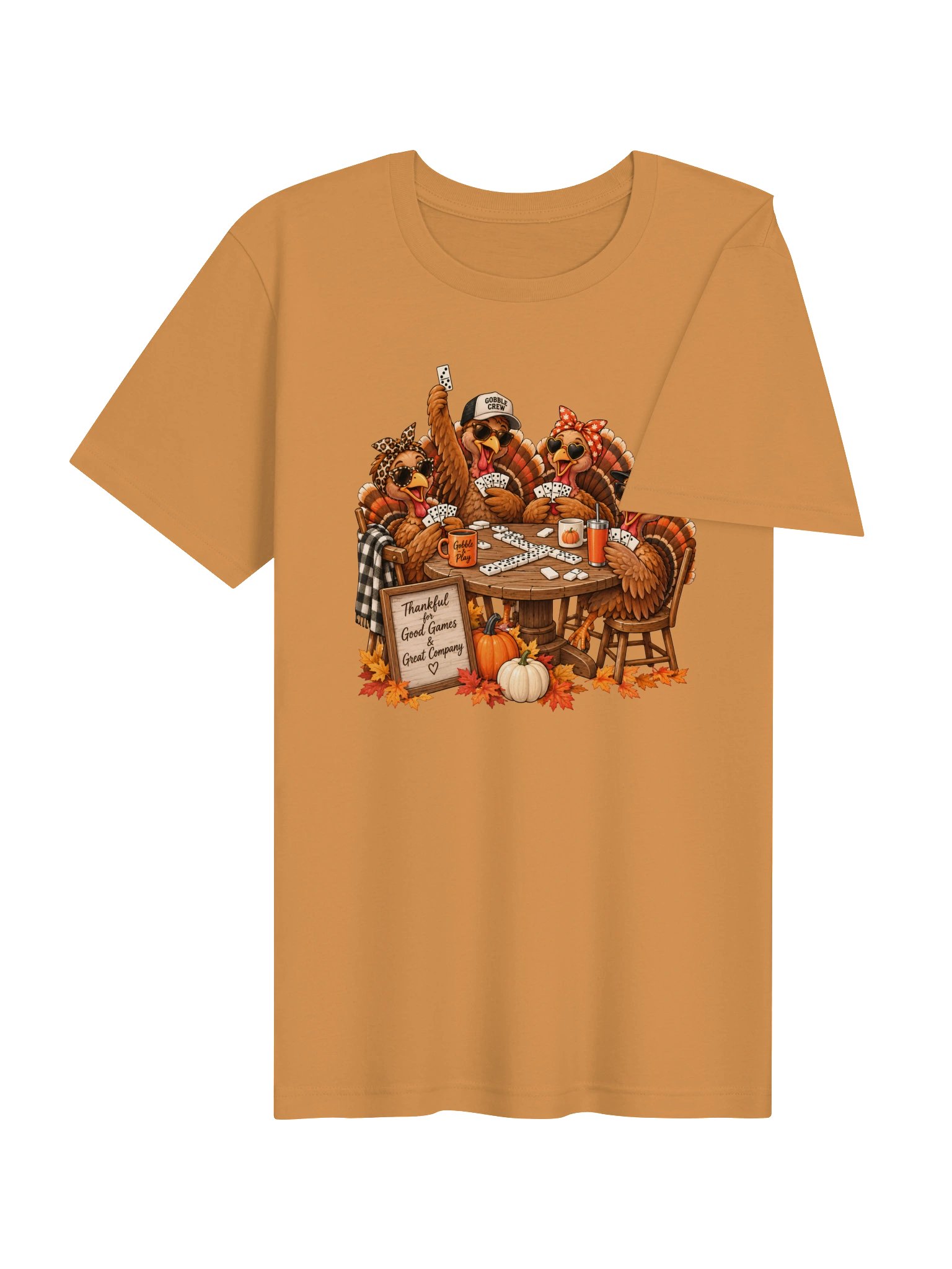 Thanksgiving Turkey Domino T-Shirt | Thankful for Good Games & Great Company product image (37)