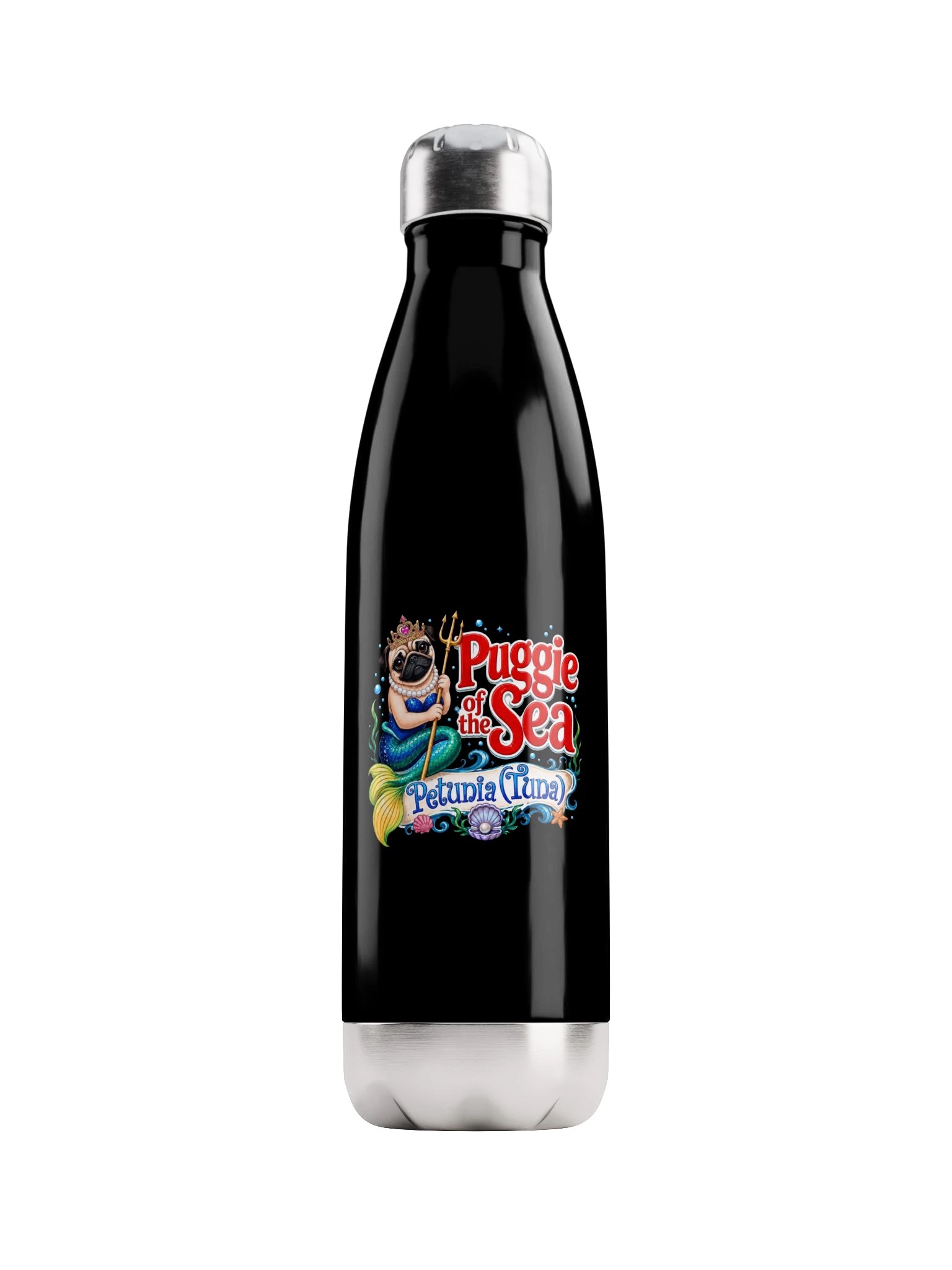 Tuna the Puggie of the Sea Stainless Steel Water Bottle product image (1)