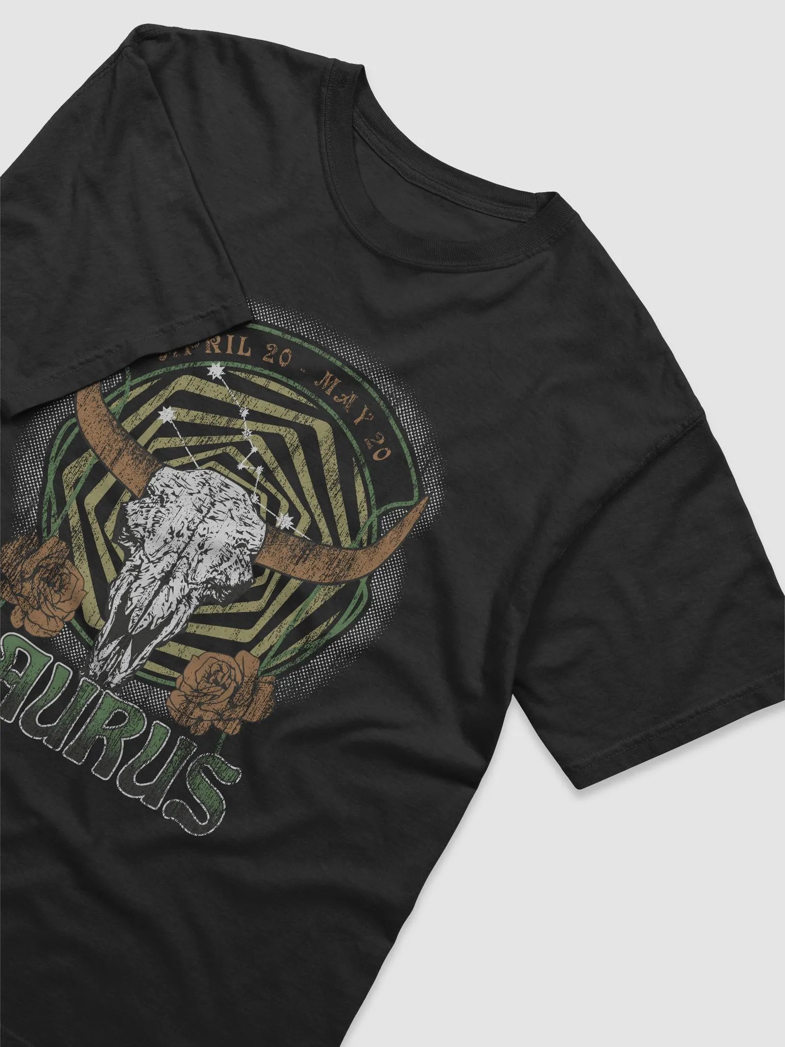 Taurus Zodiac Sign Tee | Art Nouveau-Style Grunge Streetwear T-Shirt for April 20 to May 20 Birth Months product image (8)