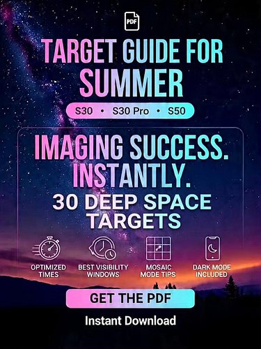 Summer targets, sorted. 🌌

The Summer Deep Sky Planning & Imaging Guide is live for Seestar.

30 hand-picked deep-sky targets...