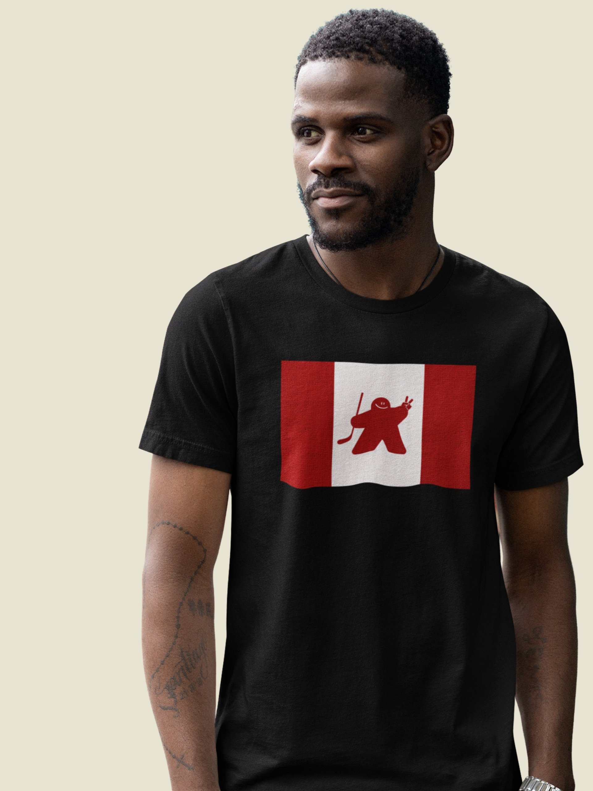 Meeple Hockey Canadian Flag Board Gamer Shirt product image (1)